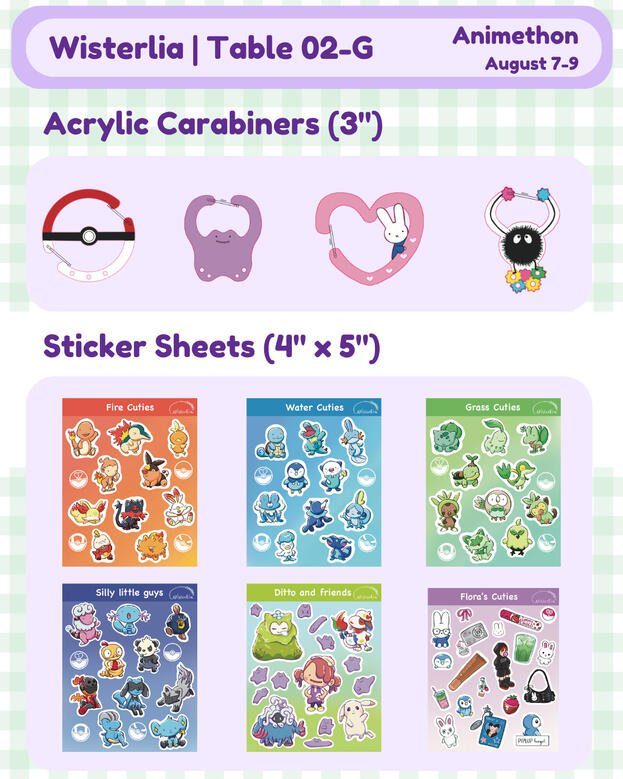 Carabiners and sticker sheets
